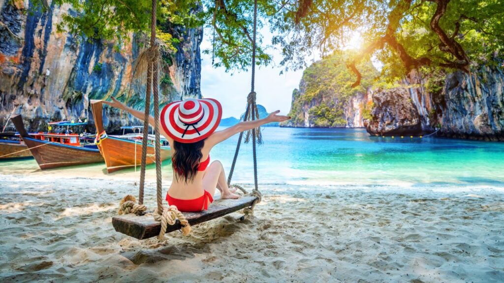 woman-bikini-relaxing-swing-ko-lao-lading-island-krabi-thailand