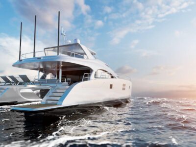 catamaran-motor-yacht-ocean-sunny-day