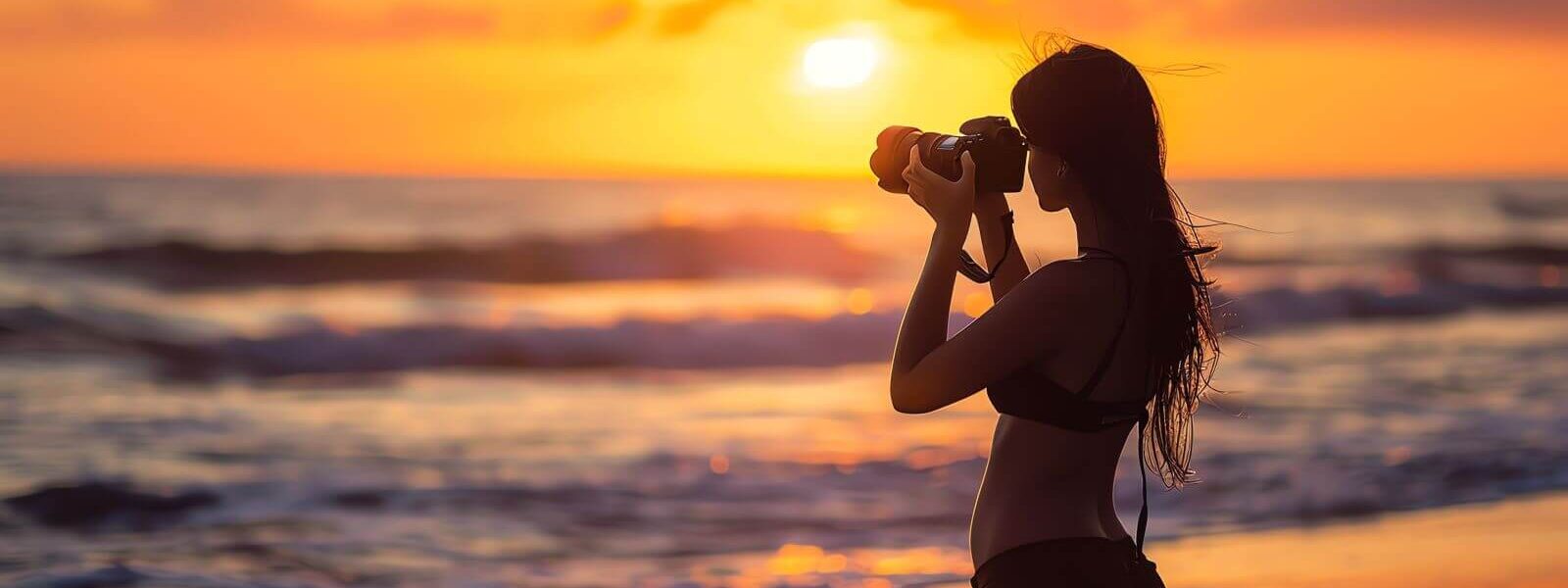 young-woman-bikini-standing-beach-sunset-with-her-camera-she-is-looking-view-taking-pictures