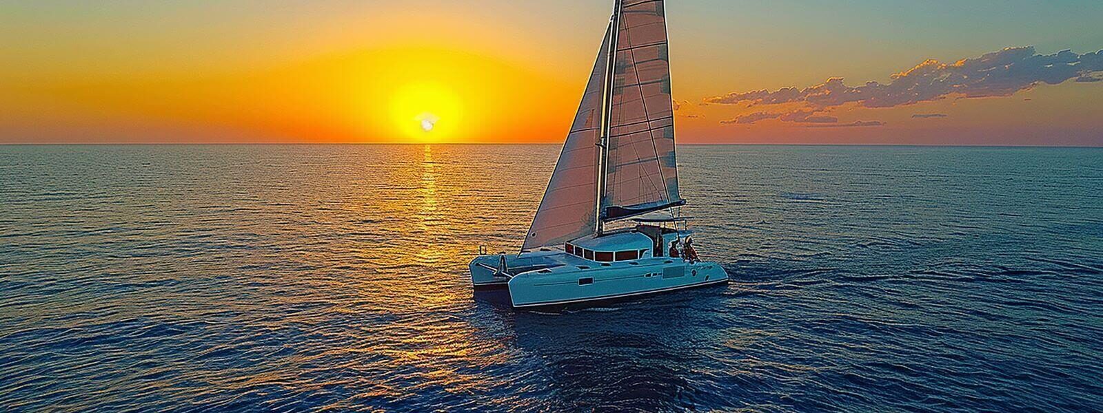 sailboat-is-sailing-ocean-with-sun-setting-it